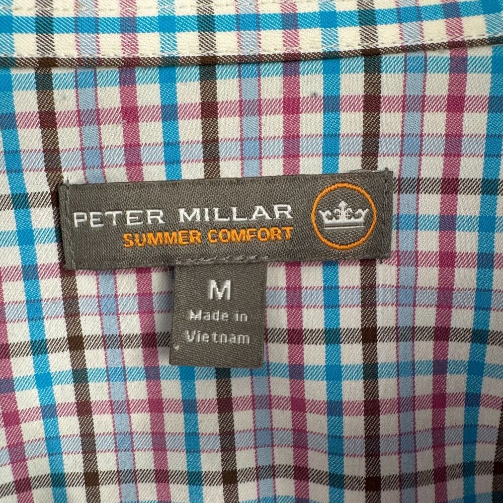 Peter Millar Post Performance Check Woven Dress‎ Shirt Men's M Multicolor - Picture 8 of 13